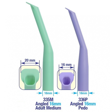 Autoclavable Suction Tubes Angled HVE 16mm, (10 pcs/bag), Adult